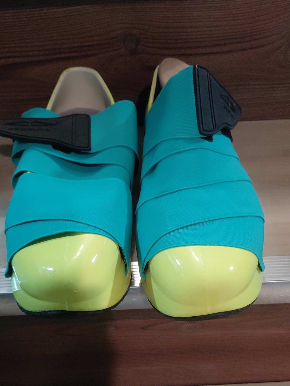 Teal and Lime Slip-On Sneakers